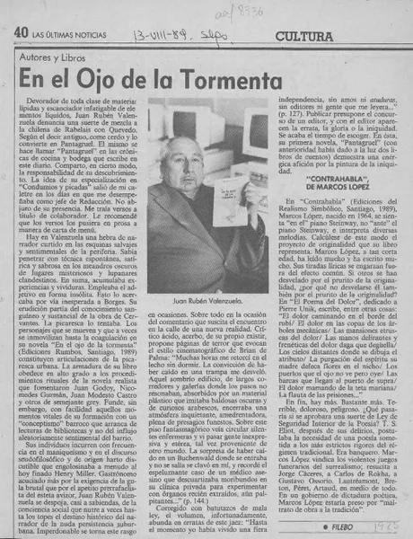 En el ojo de la tormenta  [artículo] Filebo.