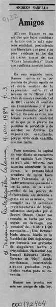 Amigos  [artículo] Andrés Sabella.
