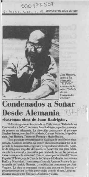 Condenados a soñar desde Alemania  [artículo].