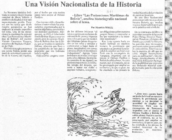 Una visión nacionalista de la historia  [artículo] Mauricio White.