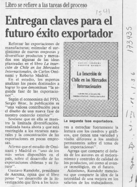 Entregan claves para el futuro éxito exportador  [artículo].