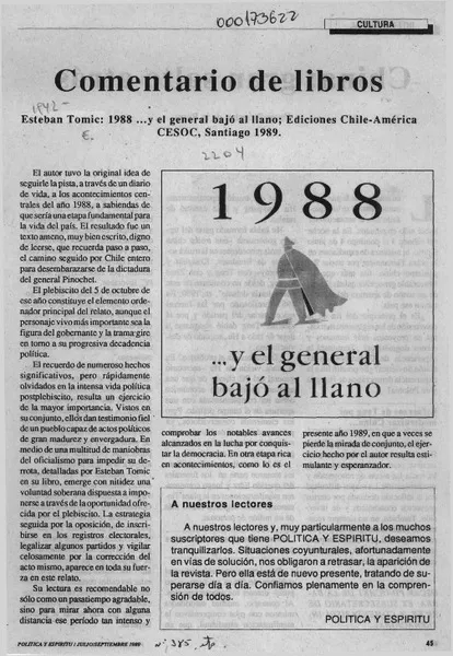 Comentario de libros  [artículo].