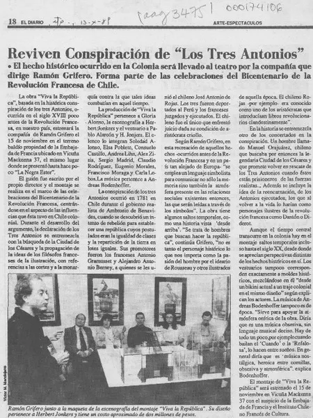 Reviven conspiración de "Los tres Antonios"  [artículo].