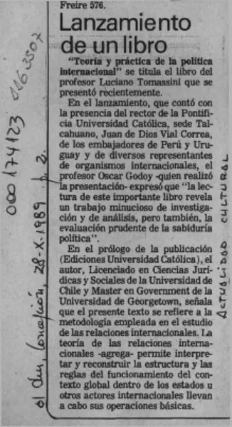Lanzamiento de un libro  [artículo].