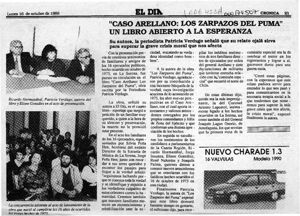 "Caso Arellano, los zarpazos del puma" un libro abierto a la esperanza  [artículo].