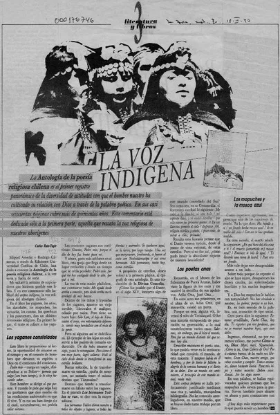 La voz indígena  [artículo] Carlos Ruiz-Tagle.