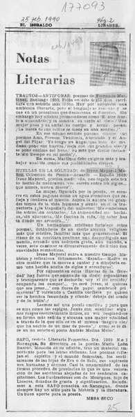 Notas literarias  [artículo] Mesa Seco.