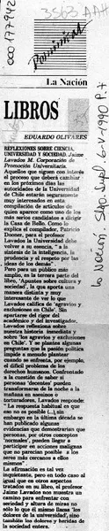 Reflexiones sobre Ciencia, Universidad y Sociedad  [artículo] Eduardo Olivares.