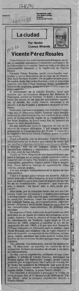 Vicente Pérez Rosales  [artículo] Héctor Cuevas Miranda.