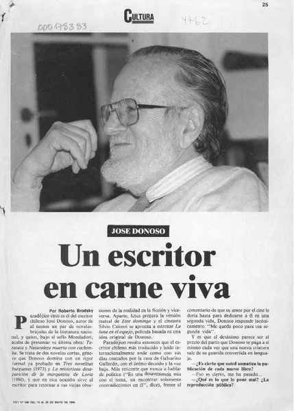 Un escritor en carne viva  [artículo] Roberto Brodsky.