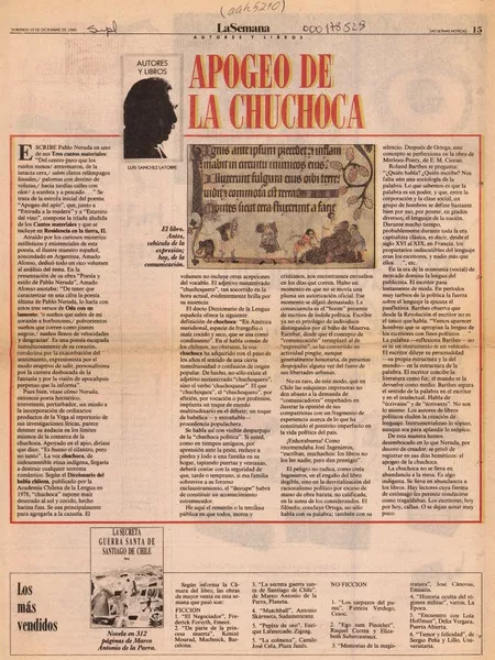 Apogeo de la chuchoca  [artículo] Luis Sánchez Latorre.