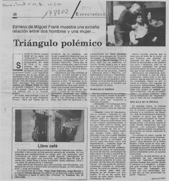 Triángulo polémico  [artículo] Marietta Santi.