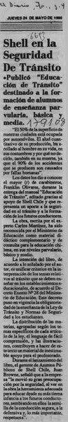 Shell en la seguridad de tránsito  [artículo].