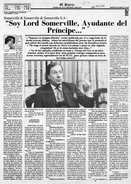 "Soy Lord Somerville, ayudante del príncipe -- "  [artículo] F. V. D.