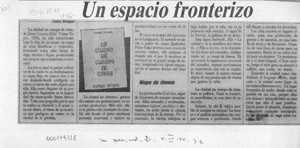 Un espacio fronterizo  [artículo] Carmen Berenguer.