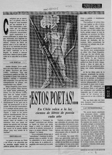 Estos poetas! --  [artículo].