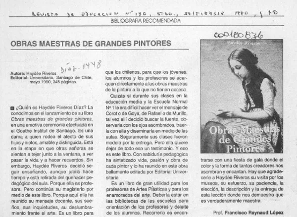 Obras maestras de grandes pintores  [artículo] Francisco Raynaud López.