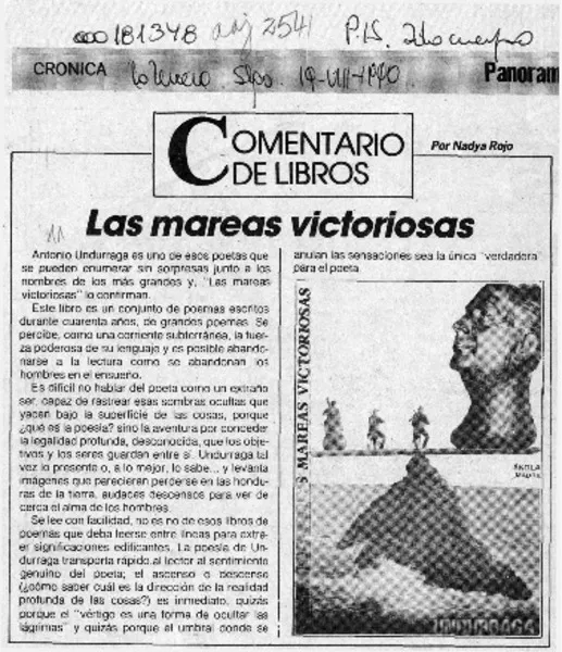 Las mareas victoriosas  [artículo] Nadya Rojo.