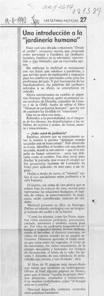 Una Introducción a la "jardinería humana"  [artículo].