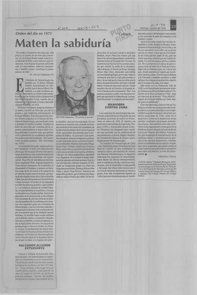 Maten la sabiduría  [artículo] Virginia Vidal.