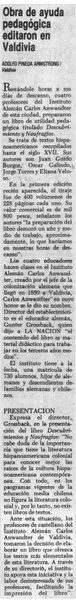 Obra de ayuda pedagógica editaron en Valdivia  [artículo] Adolfo Pineda Armstrong.