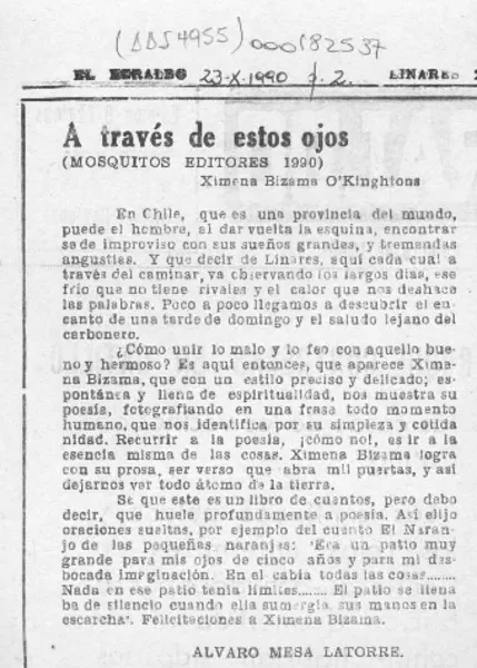 A través de estos ojos  [artículo] Alvaro Mesa Latorre.