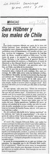 Sara Hübner y los males de Chile  [artículo] Alfonso Calderón.