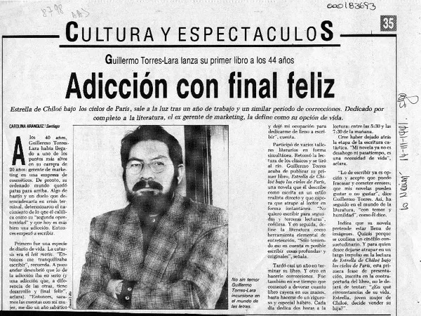 Adicción con final feliz  [artículo] Carolina Aránguiz.