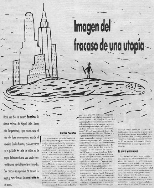 Imagen del fracaso de una utopía  [artículo] Carlos Fuentes.