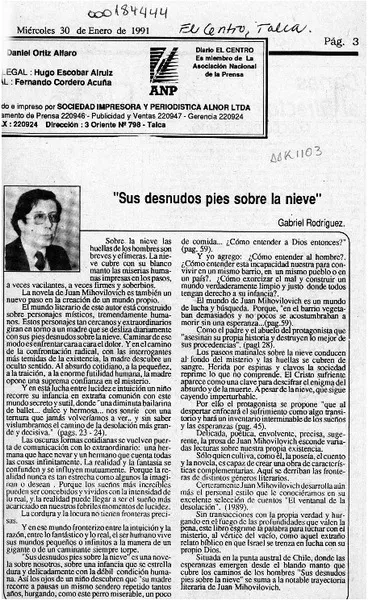 "Sus desnudos pies sobre la nieve"  [artículo] Gabriel Rodríguez.