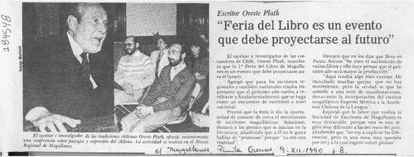 "Feria del Libro es un evento que debe proyectarse al futuro"  [artículo].