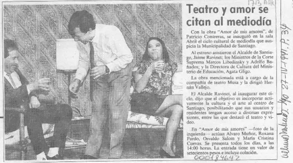 Teatro y amor se citan al mediodía  [artículo].