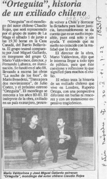 "Orteguita", historia de un exiliado chileno  [artículo].