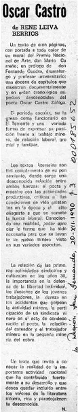El minero en Oscar Castro  [artículo] N.