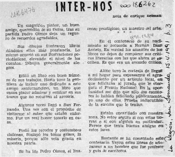 Inter-Nos  [artículo] Enrique Neiman.