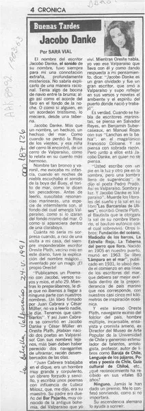 Jacobo Danke  [artículo] Sara Vial.