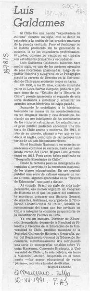 Luis Galdames  [artículo] Miguel Laborde.