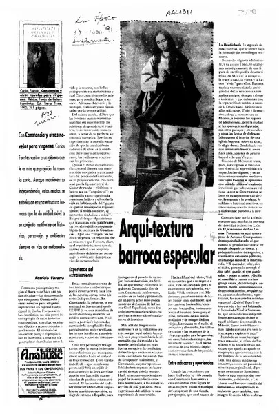 Arqui-textura barroca especular  [artículo] Patricio Varetto.