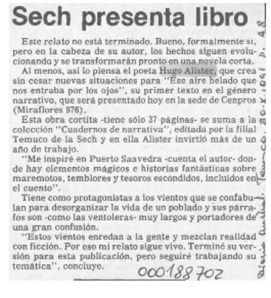 Sech presenta libro  [artículo].