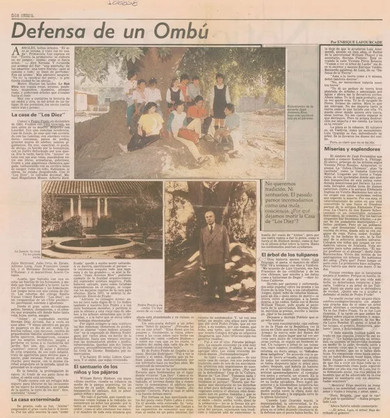 Defensa de un ombú  [artículo] Enrique Lafourcade.