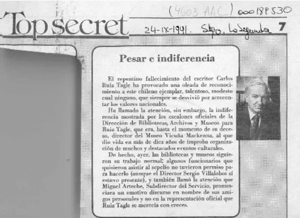 Pesar e indiferencia  [artículo].