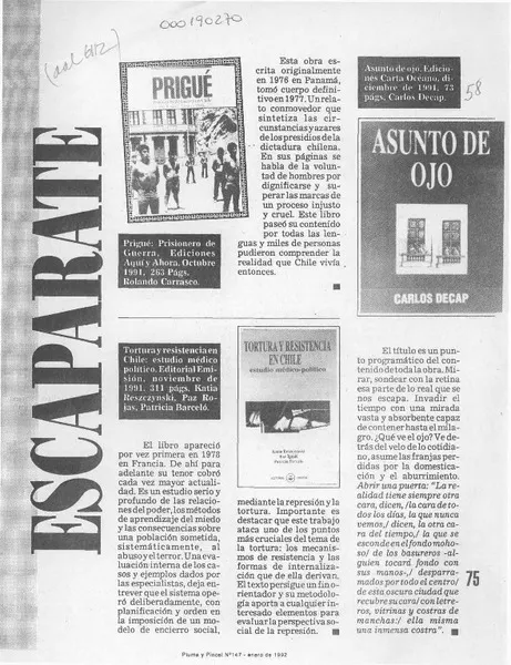 Escaparate  [artículo] Hernán Montealegre.