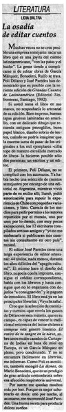 La osadía de editar cuentos  [artículo] Lidia Baltra.