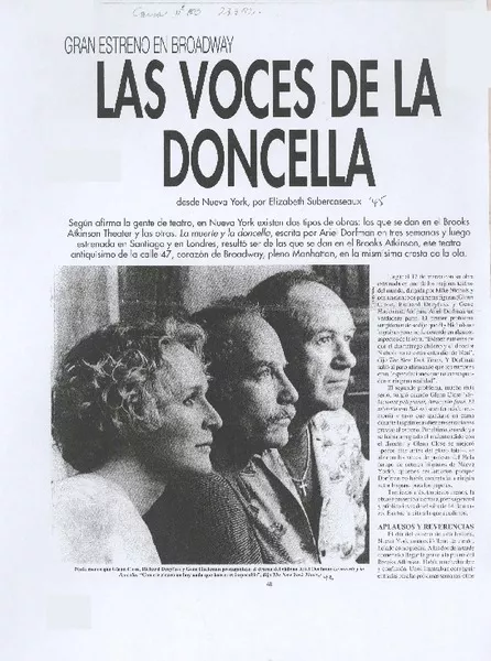 Las voces de la doncella  [artículo] Elizabeth Subercaseaux.
