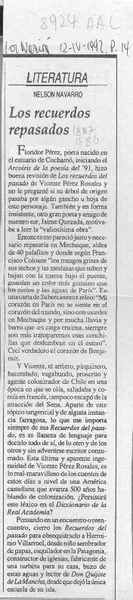 Los recuerdos repasados  [artículo] Nelson Navarro.