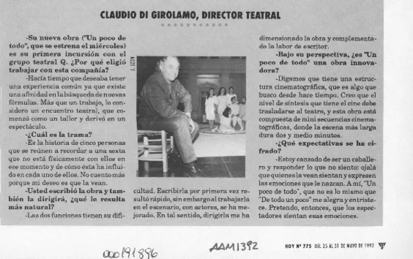Claudio Di Girolamo, director teatral  [artículo].
