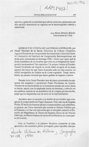 Quiros y su utopía de las indias australes  [artículo] José Rafael Reyes.