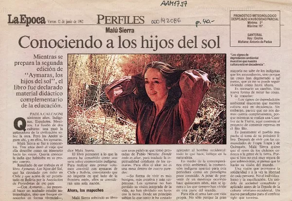Conociendo a los hijos del sol  [artículo] Paola Calcagni.