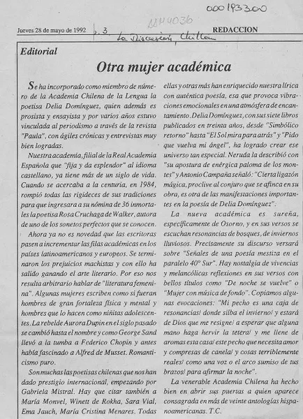 Otra mujer académica  [artículo] T. C.