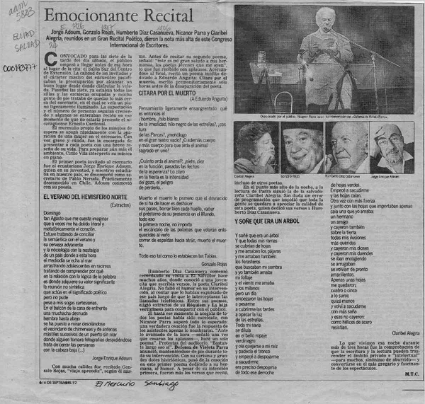 Emocionante recital  [artículo] M. T. C.